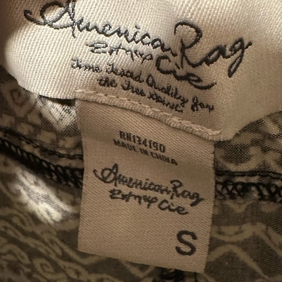 American Rag black and white patterned lightweight rayon shorts - Picture 5 of 7